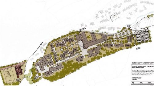 Nach diesem Plan soll am Standort in Waldwinkel das Sonderpädagogische Förderzentrum gebaut werden. Foto  Landratsamt