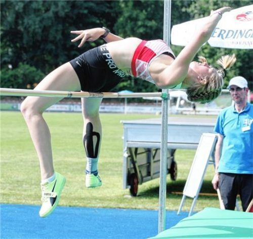 Die Hochspringerin Lara Mößthaler wurde in den bayerischen Sprung-Kader nominiert.Foto Ludwig Stuffer