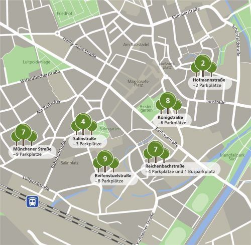 Eine Übersicht über die geplanten Baumpflanzungen. Durch die 37 Bäume würden 32 Stellplätze wegfallen. Die Umsetzung ist bis Ende 2025 geplant. Die Kosten betragen rund 500000 Euro. Klinger