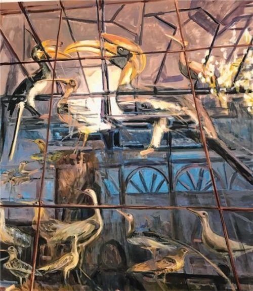 Elizabeth Weckes: „Kabinettstück“, 2019 (Öl auf Nessel). Bößwetter