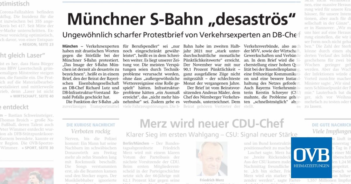 Münchner S-Bahn „desaströs“ - OVB Heimatzeitungen