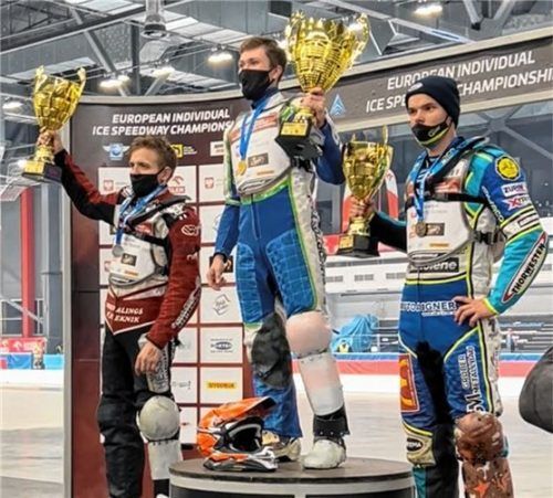 Starke Leistung: Luca Bauer (rechts) schaffte es als EM-Dritter ebenso aufs Podest wie Ove Ledström (links/2.) und der neue Europameister Nikita Bogdanow.Foto re