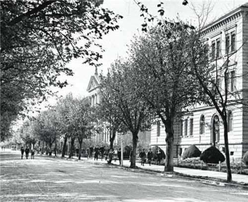 Unterrichtsschluss vor 100 Jahren: Das Humanistische Gymnasium in der Prinzregentenstraße, das heutige Ignaz-Günther-Gymnasium. Foto Stadtarchiv