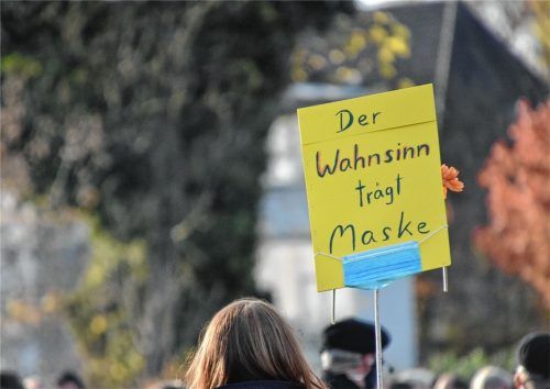 Wenn Meinungen zu Überzeugungen werden: Szene bei einer Rosenheimer Corona-Demo. Foto Schlecker