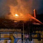 Maisinger Mühle in Flammen