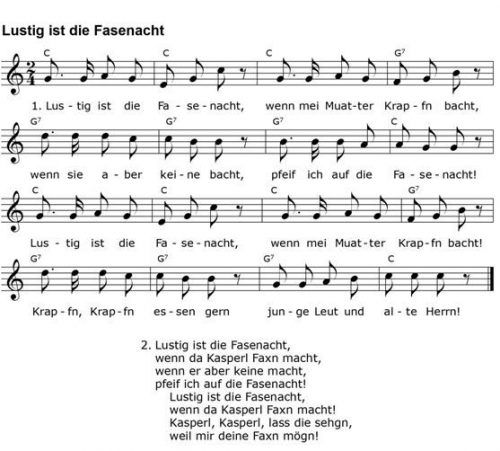 Dieses und andere Faschingslieder werden morgen, Samstag, in Bruckmühl gesungen. re