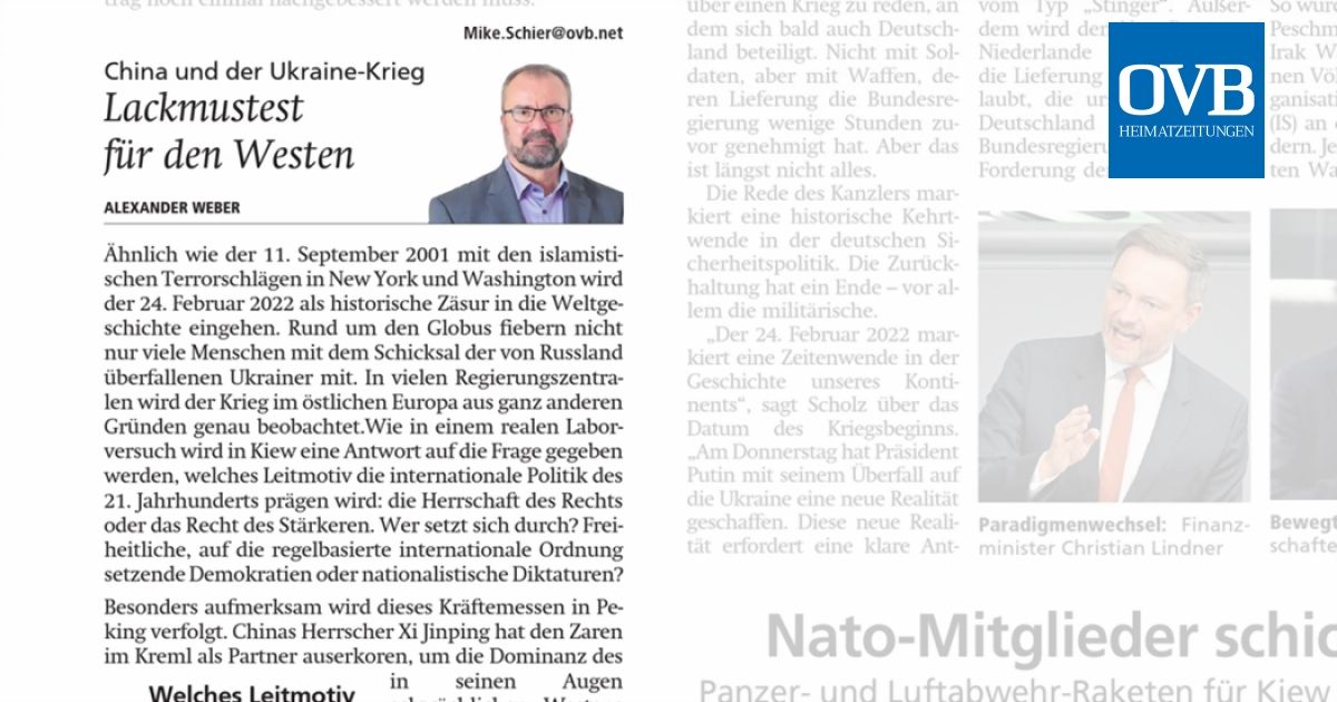 Lackmustest für den Westen OVB Heimatzeitungen