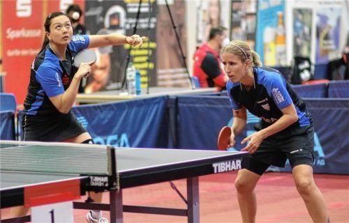 Yuan Wan und Kristin Lang sorgten für eine 2:0-Führung nach den beiden Eingangsdoppeln. Foto Gerhard Erlich