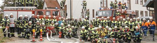 Zum 150-jährigen Bestehen der Feuerwehr Vogtareuth wurde im Oktober 2019 dieses Gruppenbild aufgenommen.Foto re