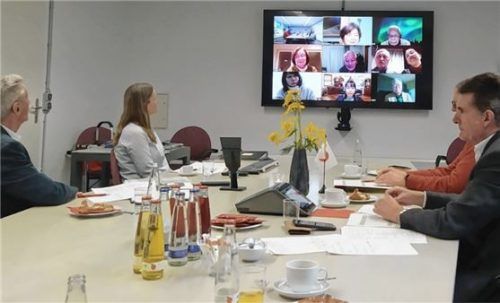 Beim virtuellen Treffen waren auf der Rosenheimer Seite zu Gast: (von links) Udo Satzger, Sylvia Friedinger, Siegfried Kress und Michael Keneder.Foto re