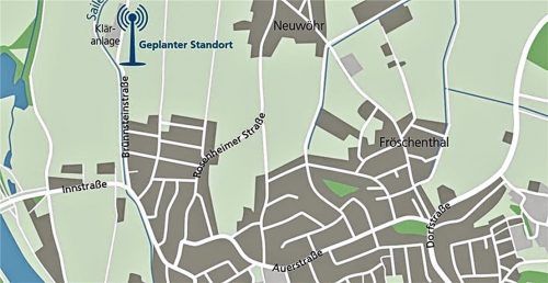 Der Standort des geplanten Funkmasts liegt nahe der Neubeurer Kläranlage. Killinger
