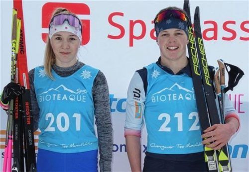 Die Sieger in der Schüler 15: Hannah Trinkwalder (SV Oberteisendorf) und Kilian Pfaffinger (WSV Reit im Winkl).