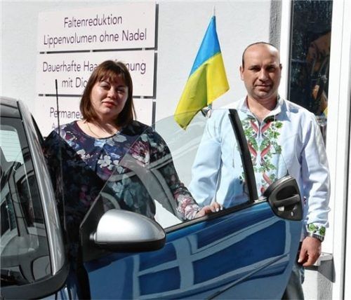 Haben alles organisiert: Swetlana Bohl und ihr Mann Zabolotnyi Mykhailo.