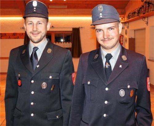 34 aktive Feuerwehrleute votierten für Sepp Weber (links) und Wolfgang Mentzel als Kommandanten der Feuerwehr von Frasdorf. Foto Rehberg