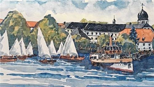 Licht und farbenfroh sind die Aquarelle von Hartmut Hattler. Gloßner