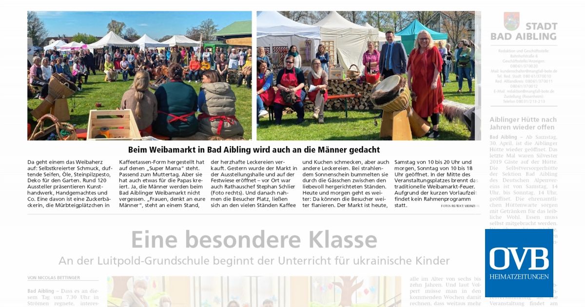Beim Weibamarkt in Bad Aibling wird auch an die Männer gedacht - OVB