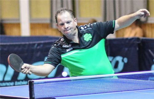 Thomas Maucher war mit zwei Punkten im Einzel und dem Erfolg im Doppel Bad Aiblings erfolgreichster Spieler beim Remis in Deggendorf.Foto Gerhard Erlich
