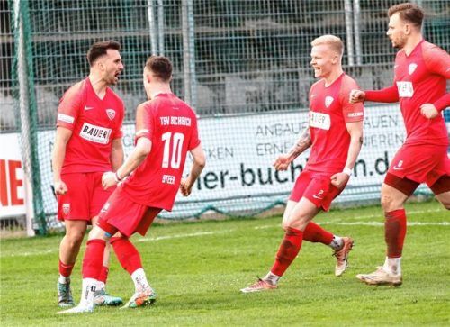 Wollen heute endlich wieder einen Sieg bejubeln: (von links) Samed Bahar, Tobias Steer, Bene Orth und Marco Rosenzweig.Foto Buchholz