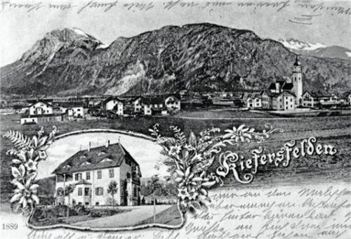Ansichtskarte von Kiefersfelden aus dem Jahre 1889.