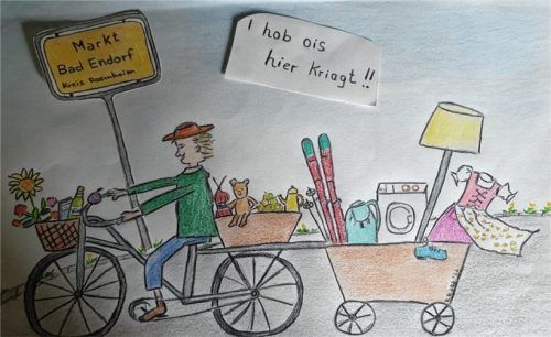 Idealfall II: Ein Bad Endorfer kauft von der Blume bis zur Waschmaschine im Ort ein und radelt nach Hause. Foto Krumme