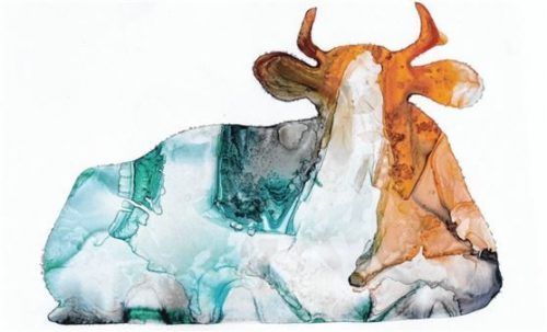 Irisierende und irritierende Farbverläufe gehören zum Ausdrucksmerkmal der Chiemgauer Künstlerin.Foto Effner