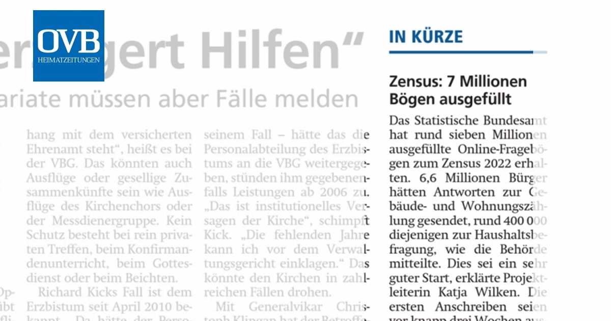 Zensus 7 Millionen Bögen ausgefüllt Bayern Härtere Strafe für