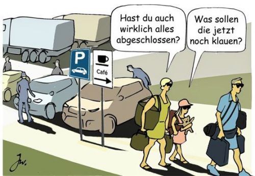 Am besten keine Wertgegenstände im Auto zurücklassen.