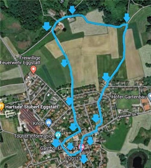 Das im Gemeinderat präsentierte Bild  zeigt den künftigen Verlauf des Mund-ART-Weges in der Gemeinde Eggstätt. Kirchner