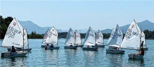 Die erste Regatta der Opti-ILCA-Liga Chiemsee startete beim SC Breitbrunn-Chiemsee.Foto Gerhard Niessen