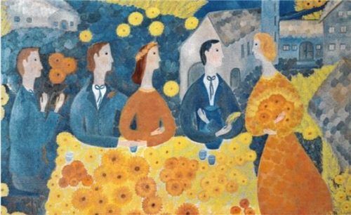 Die naiv anmutende Bildkunst von Gerlinde Krauß wurde mehrfach mit Marc Chagall verglichen.Fotos re