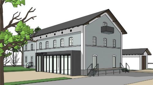Ein Bauentwurf des Vereinshauses vom zuständigen Planungsbüro.Planungsbüro Guggenbichler und Wagenstaller