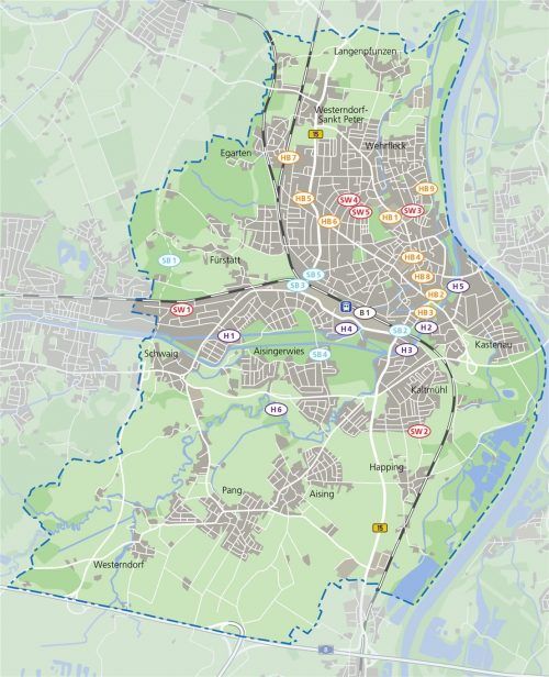 Eine Übersicht über die Baustellen und Bauarbeiten, die momentan in der Stadt Rosenheim laufen. Klinger