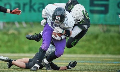 Voller Einsatz, am Ende aber wieder nicht belohnt: Die Rosenheim Rebels mussten sich gegen Passau auch im Rückspiel geschlagen geben.Foto ages - Alexander Gerhardt