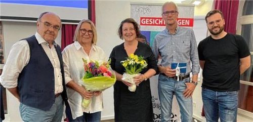 Willkommen und Abschied: (Von links) Karl-Heinz Brauner und Angelika Graf haben ihre Führungspositionen abgegeben, Judith Schäfer ist neue Vorsitzende des Vereins. Martin Visser hat das Amt des Schriftführers an Florian Stephan übergeben.Foto re