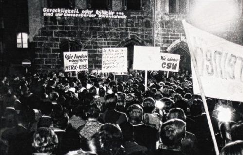 Die Proteste in Wasserburg waren groß, als die Auflösung des Landkreises drohte. Fotos Heck/Stadtarchiv