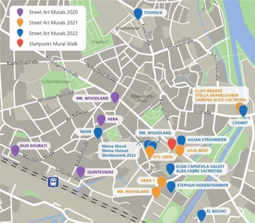 Die Werke der Transit Art sind über die gesamte Innenstadt verteilt. Klinger