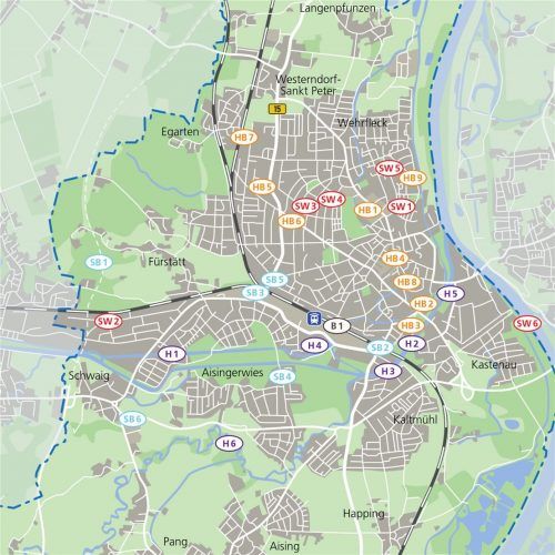 Eine Übersicht über die Baustellen und Bauarbeiten, die momentan in der Stadt Rosenheim laufen. Klinger