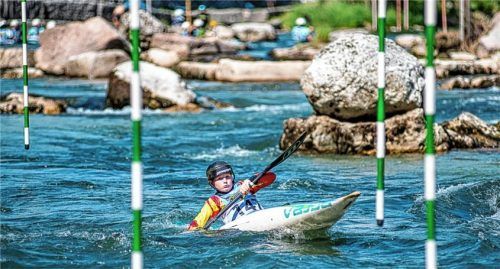 Maxi Scott beendete den Wettbewerb im Kanu der u12 auf Platz fünf.Foto Kajak KLub Rosenheim
