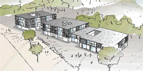 Das Schulzentrum setzt sich aus drei Gebäudekomplexen zusammen: der Mittel- und Grundschule sowie einem Hort. Krug Grossmann Architekten/Klinger