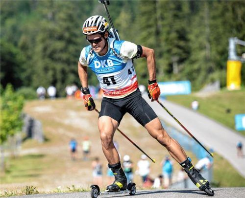 Philipp Horn wurde in Ruhpolding in einem spannenden Finale Weltmeister im Super-Sprint.Foto Ernst Wukits