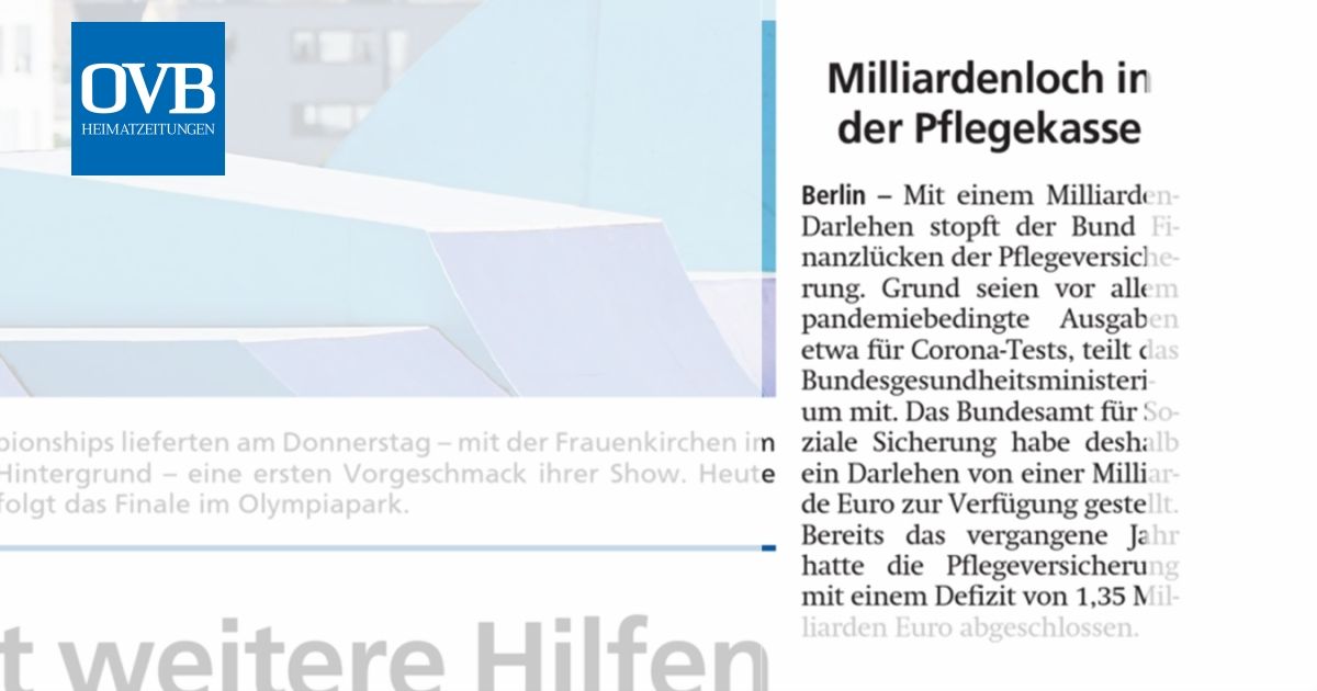 Milliardenloch In Der Pflegekasse OVB Heimatzeitungen