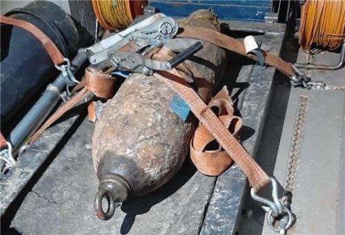 Die Fliegerbombe von der BayWa-Wiese, gefüllt mit 20 Kilo Sprengstoff, hatte noch intakte Zünder. Foto Reisner