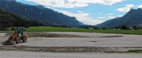 Am „Freizeitareal Haindorf“ haben die Arbeiten begonnen: Dort entstehen ein Wohnmobilstellplatz und ein Parkplatz.Foto Rehberg