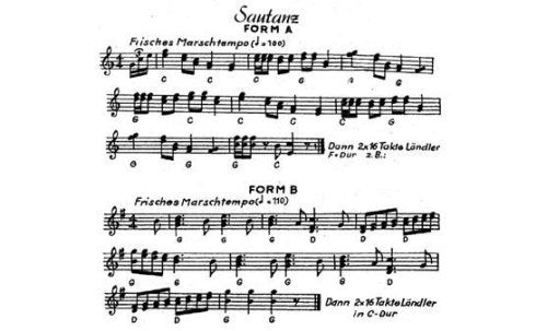 Der „Sautanz“ in der Sammlung „Chiemgauer Tänze“ (1966) von Georg von Kaufmann.