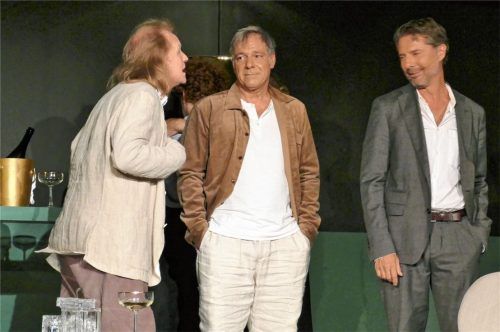 Die drei Männer geraten ins Streiten: (von links) Oliver Heinke, Christian Swoboda und Oliver Schmid.Foto Janka