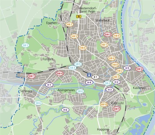 Eine Übersicht über die Baustellen und Bauarbeiten, die momentan in der Stadt Rosenheim laufen. Klinger