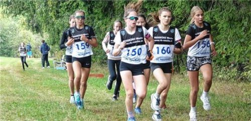 In der Führungsgruppe des Berglaufs waren die heimischen Teilnehmer gut vertreten. Foto Falk Tzschöckel