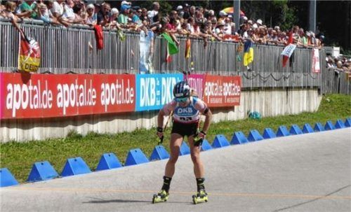 Schon gut in Schwung: Biathletin Marion Wiesensarter – hier bei der Sommer-WM in Ruhpolding – überzeugte bei den deutschen Meisterschaften in Oberhof.Foto Walter Hohler