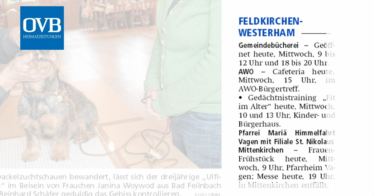 Feldkirchen Westerham OVB Heimatzeitungen
