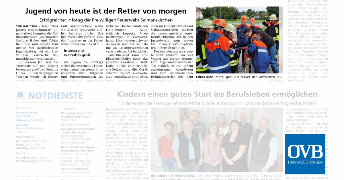 Jugend von heute ist der Retter von morgen - OVB Heimatzeitungen